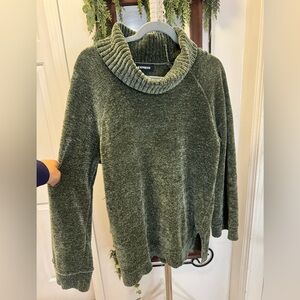 Express Olive Cowl Neck Sweater